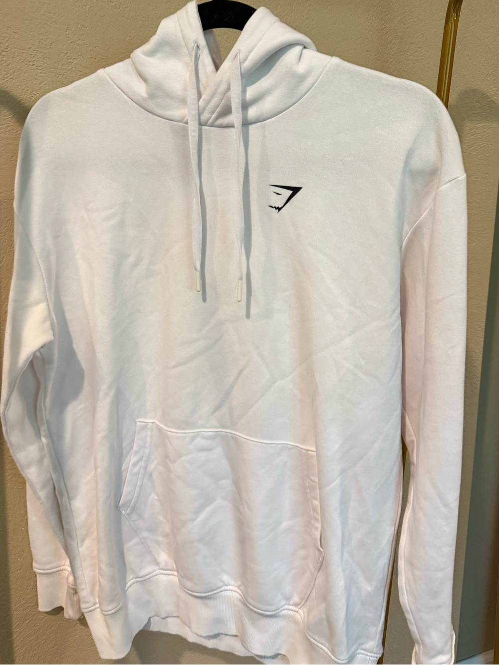 Gymshark White Crewneck Hoodie with Subtle Logo